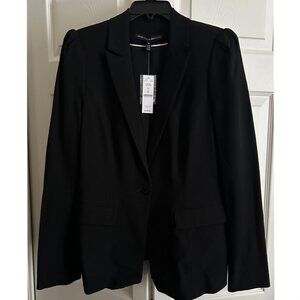 White House Black Market Black Puff Shoulder Blazer, Size 10, NWT
